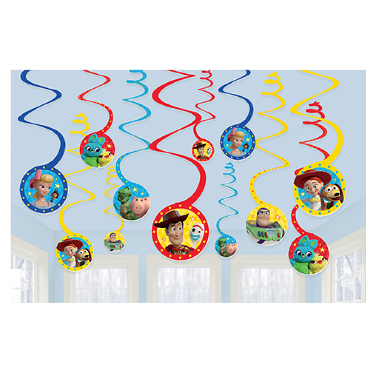 12 Toy Story 4 Hanging Spiral Decorations