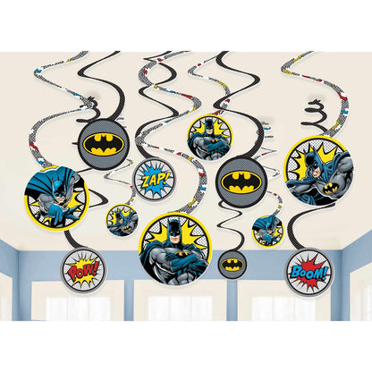 12 Batman Heroes Unite Hanging Spiral Decorations