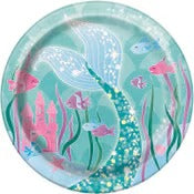 MERMAID 8 x 7" PAPER PLATES image 0
