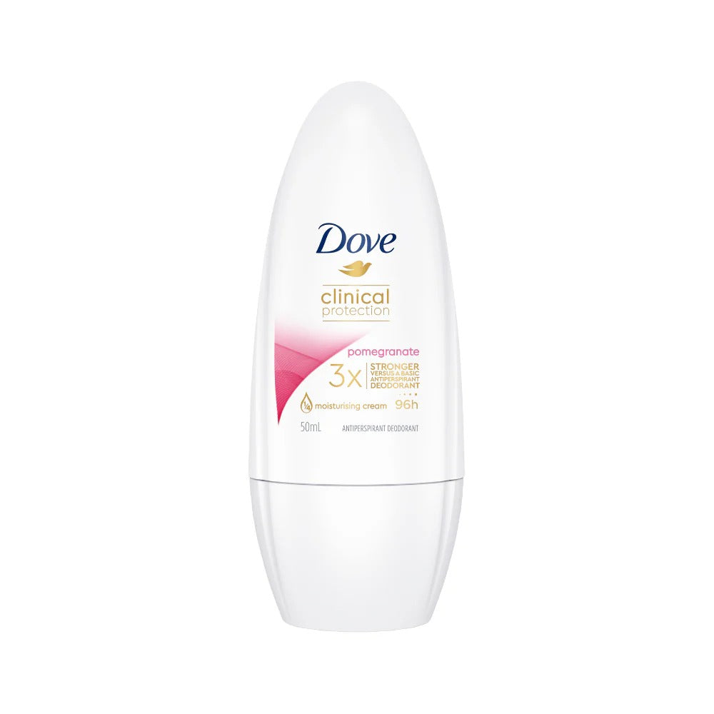 DOVE 50mL CLINICAL PROTECTION ANTIPERSPIRANT DEODORANT ROLL ON POMEGRANATE