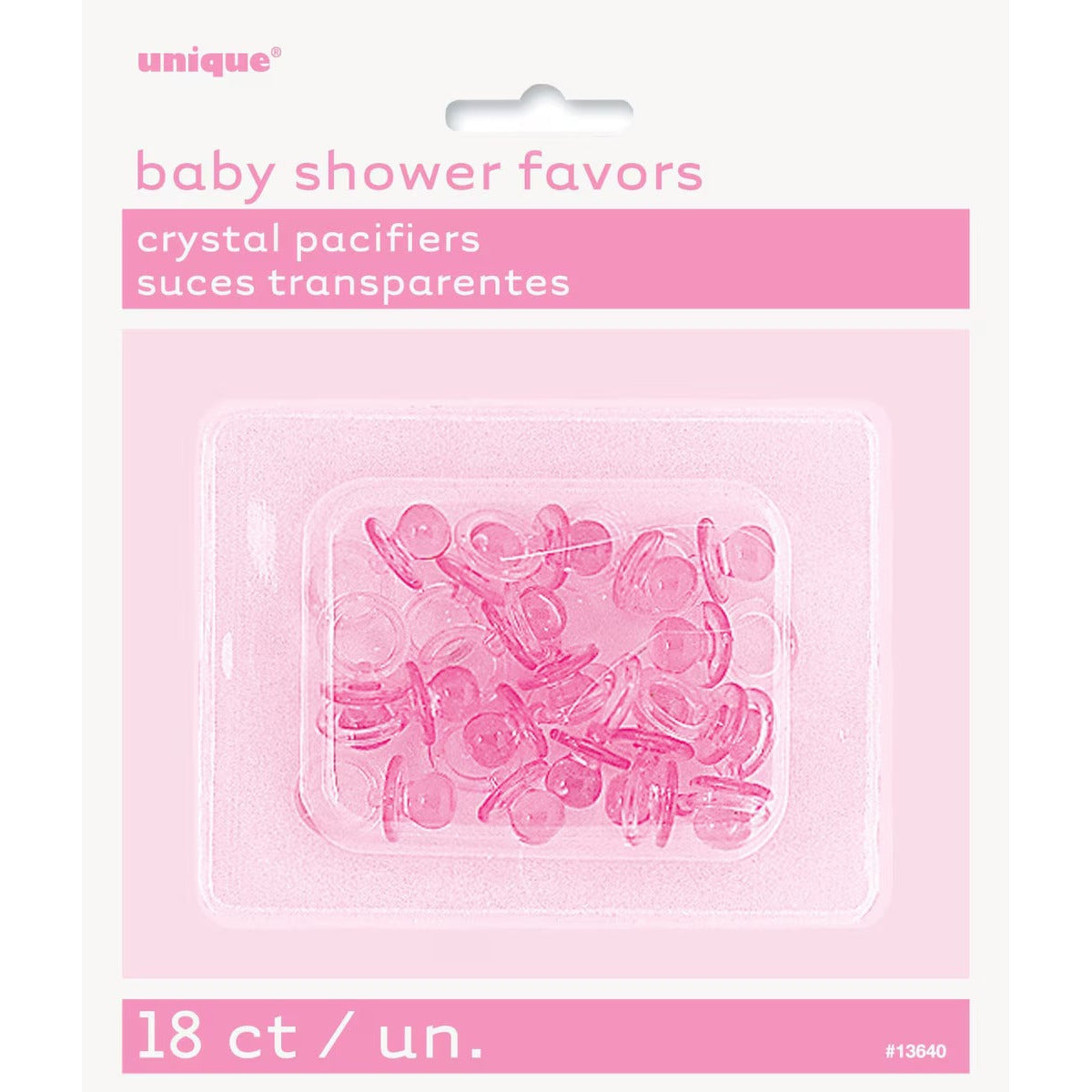 18 PACIFIERS 1" CRYSTAL PINK image 0