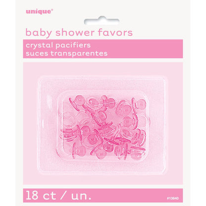 18 PACIFIERS 1" CRYSTAL PINK image 0