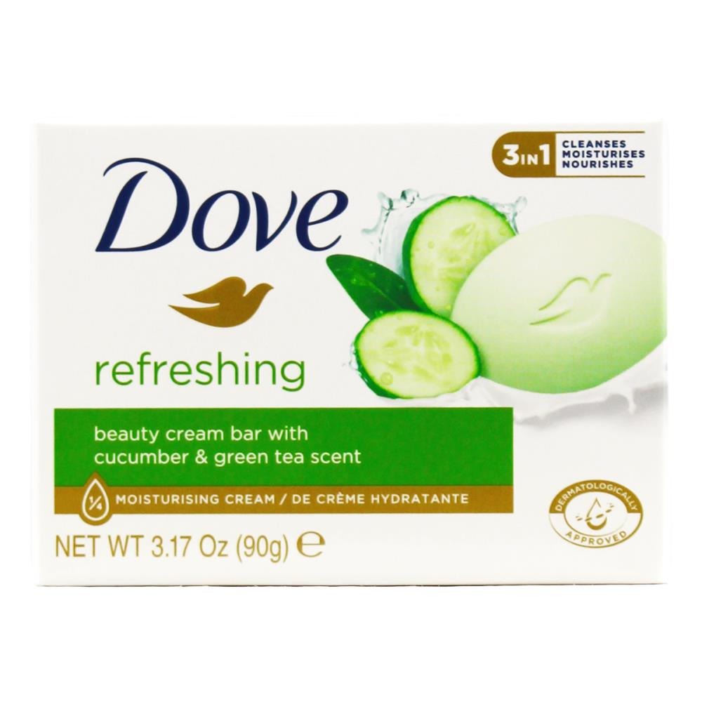 DOVE 90g SOAP BAR REFRESHING BEAUTY CREAM BAR WITH CUCUMBER AND GREEN TEA SCENT