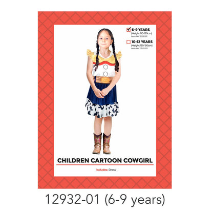 Children Cartoon Cowgirl Costume 6-9 Yrs image 0