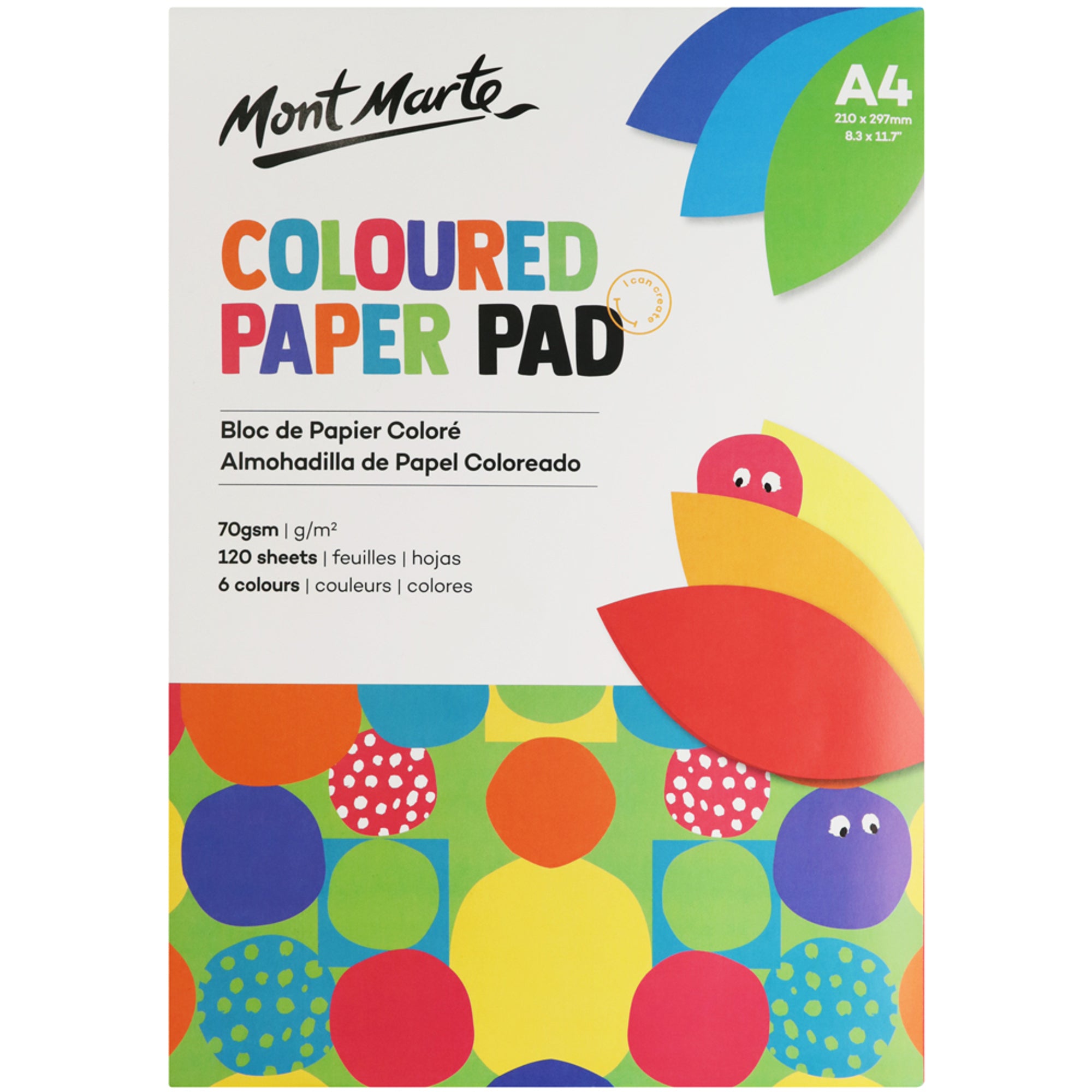 Coloured Paper Pad 70gsm A4 120 Sheets image 0