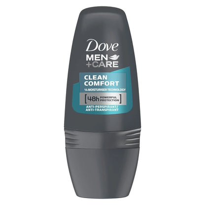 DOVE 50mL ROLL ON ANTIPERSPIRANT MEN + CARE 48H PROTECTION CLEAN COMFORT