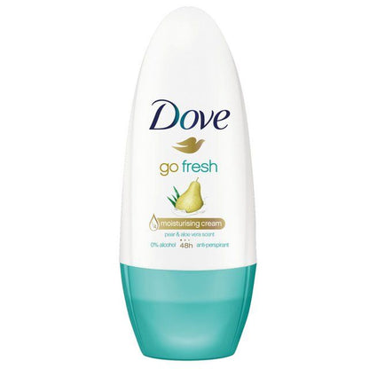DOVE 50mL DEODORANT ROLL ON ADVANCED CARE 48H GO FRESH PEAR AND ALOE VERA SCENT