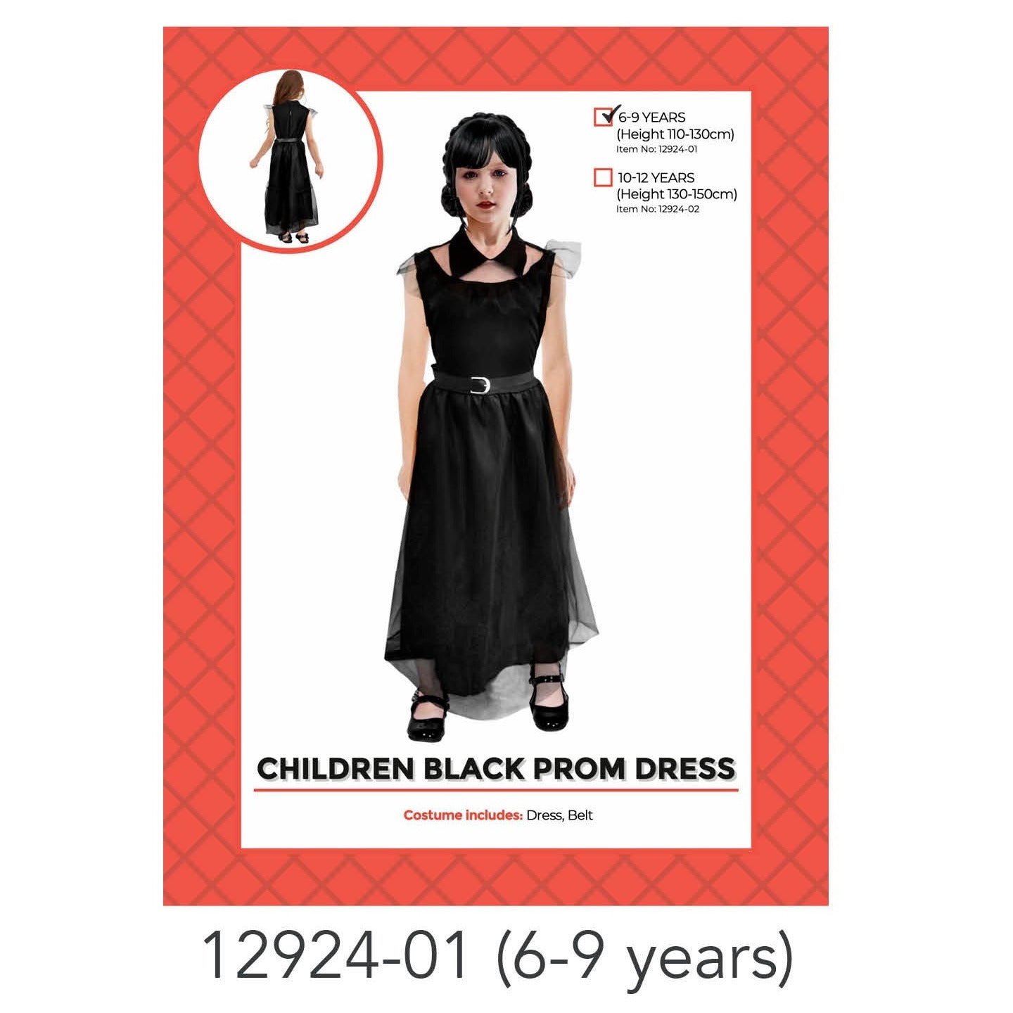 Children Black Prom Dress Costume 6-9 years image 0