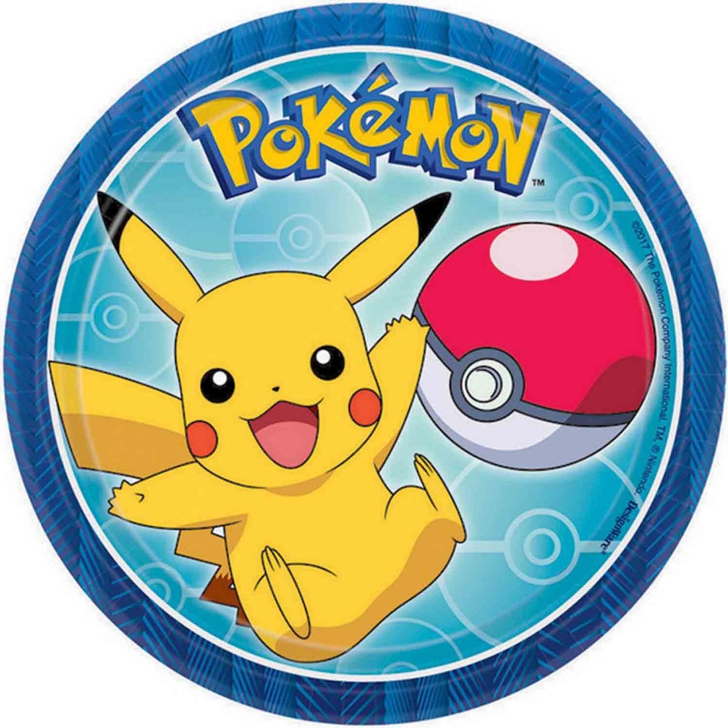 8 PokÃ©mon Classic 7in/17cm Rnd Paper Plates image 0
