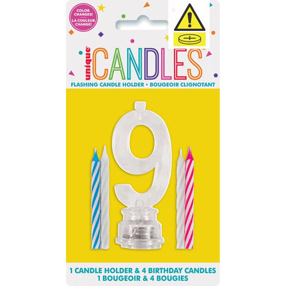 FLASHING BIRTHDAY CANDLE 9 image 0
