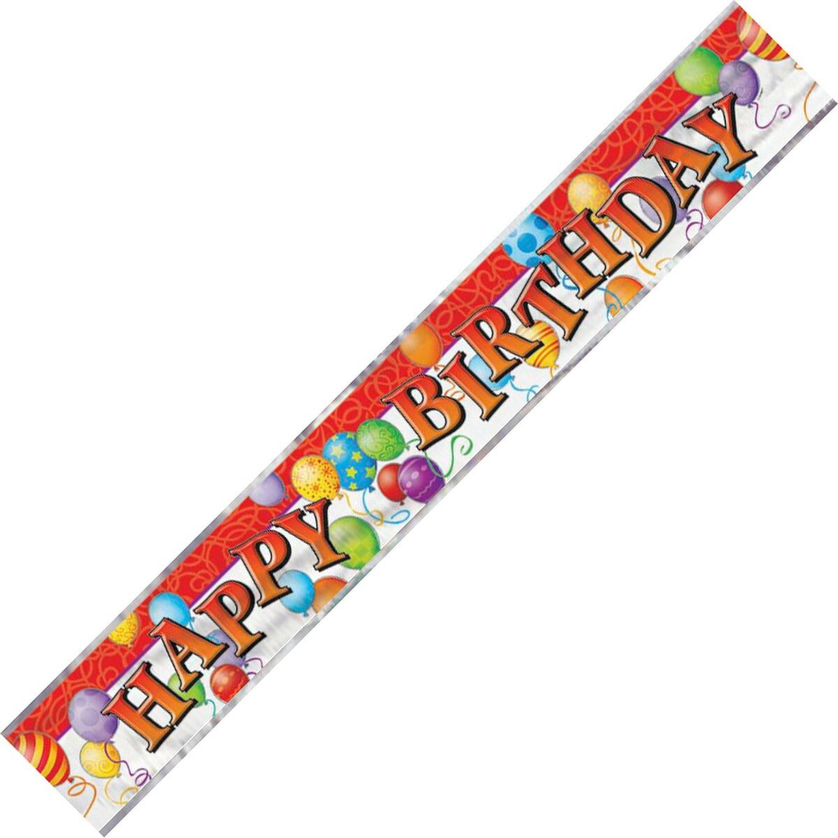 BIRTHDAY BALLOONS FOIL BANNER 12ft image 0