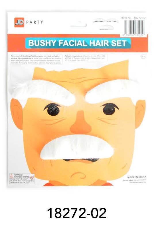 Furry Eyebrows and moustach set White image 0