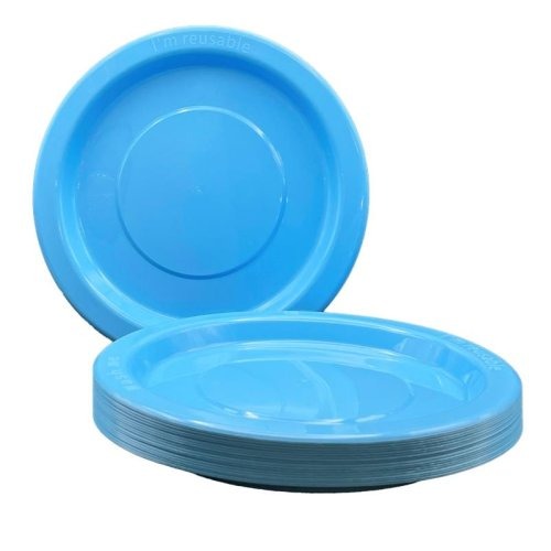Light Blue Plastic Dinner Plates Pack 20 image 0