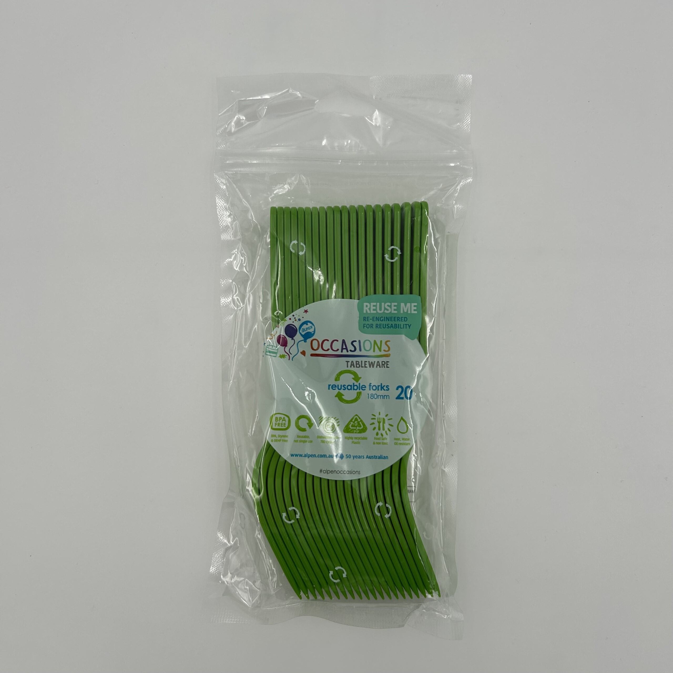 Lime Plastic Fork Pack 20 image 0