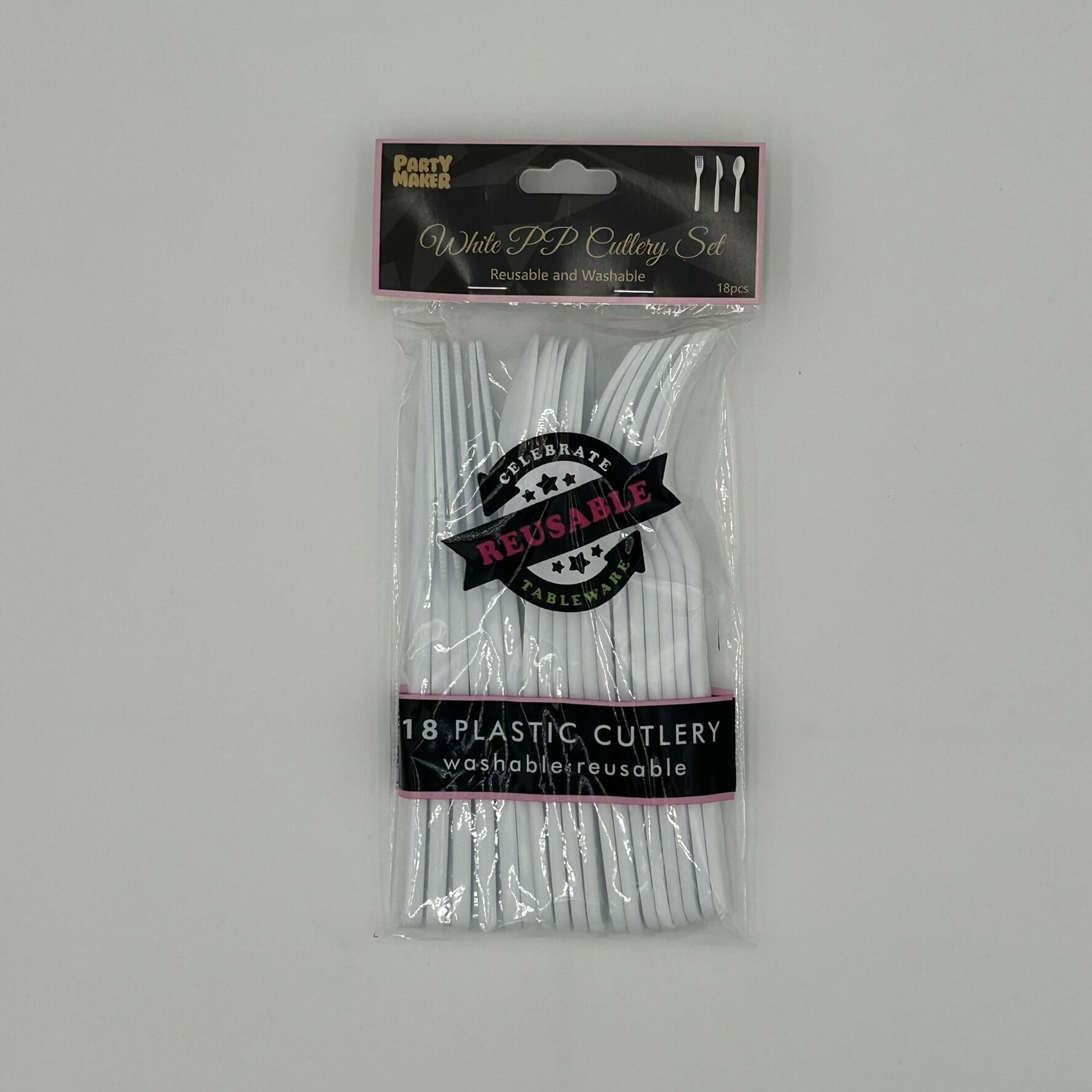Reusable Plastic Cutlery Set 18pk image 0