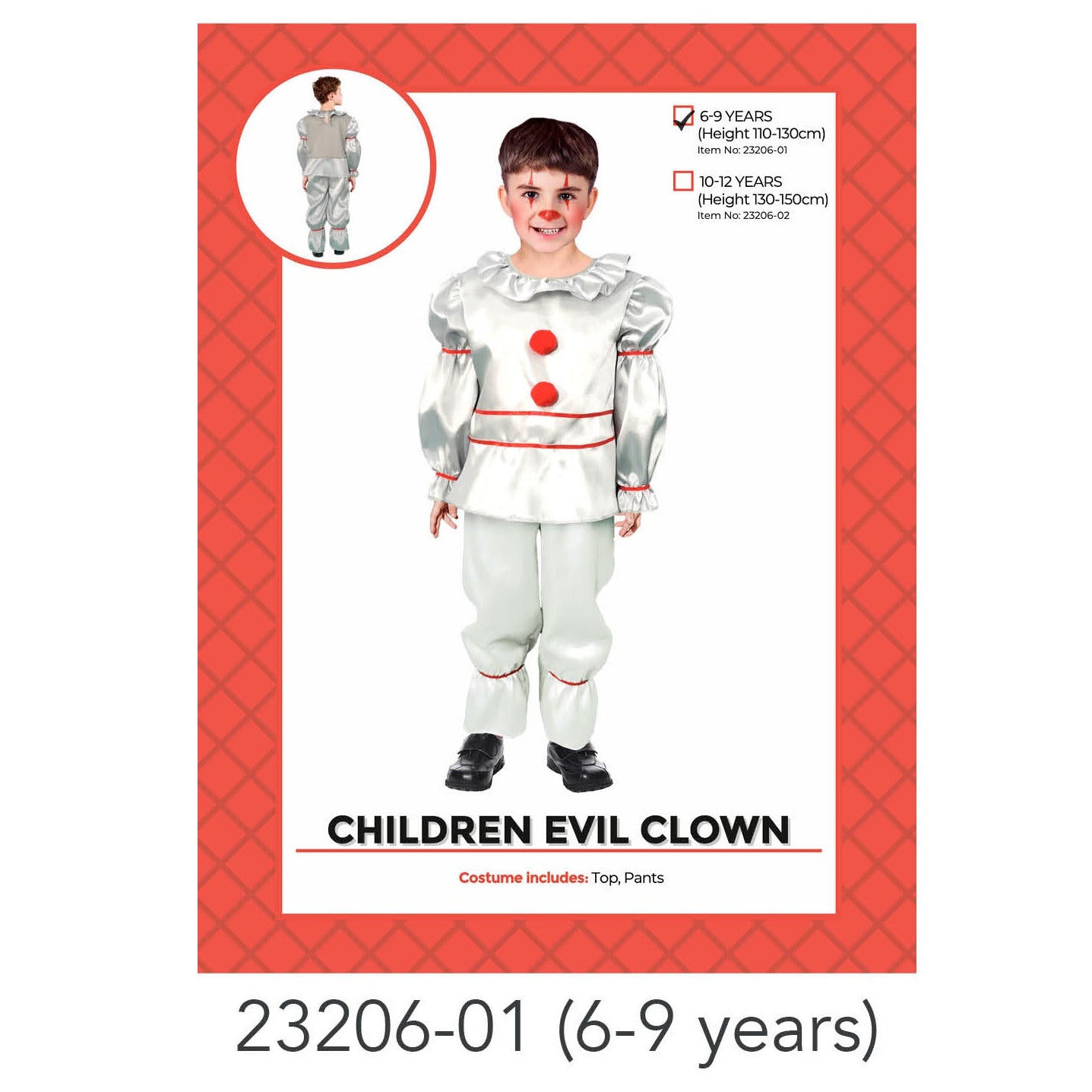 Children Killer Clown boy costume 6-9 years image 0