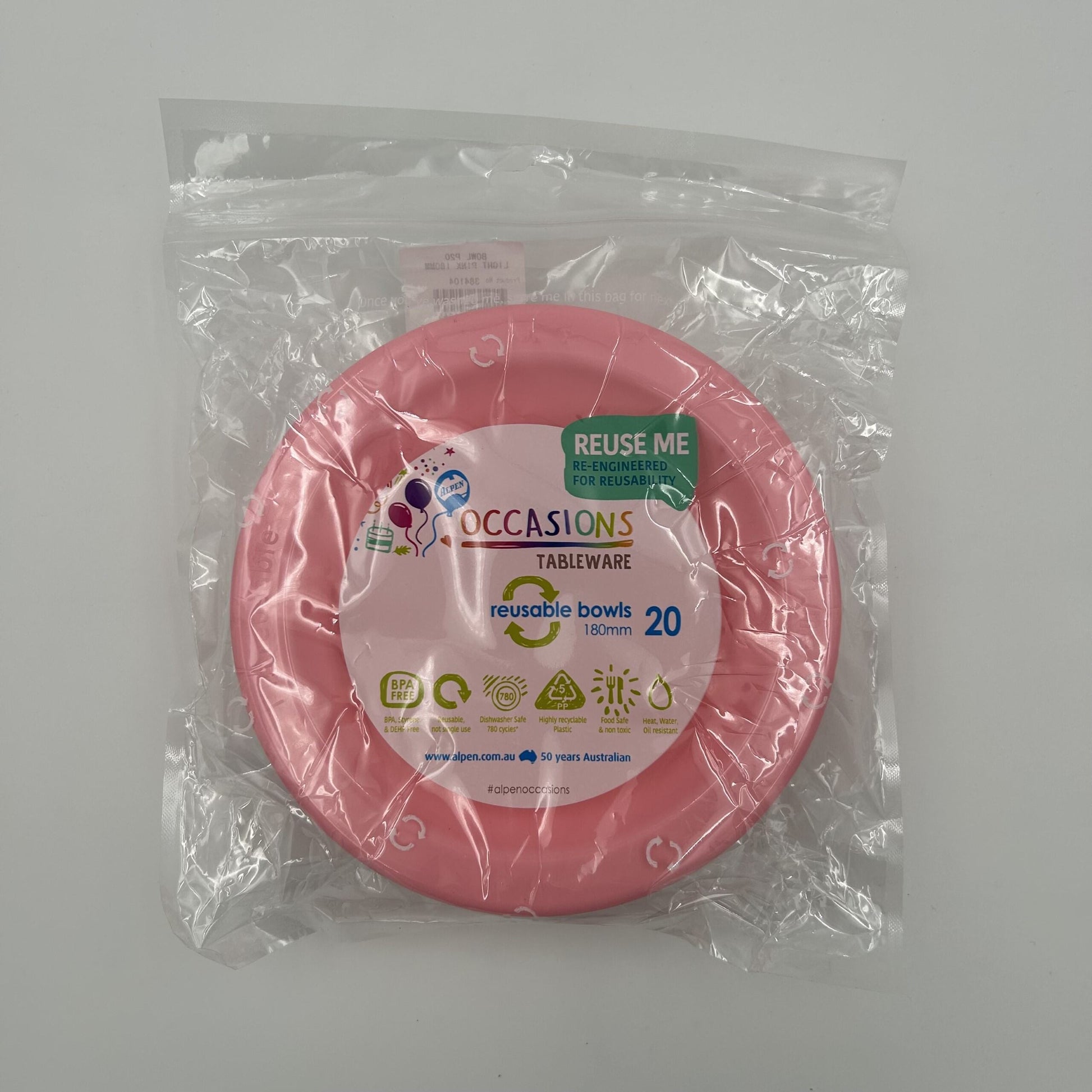 Light Pink Plastic Bowl Pack 20 image 0