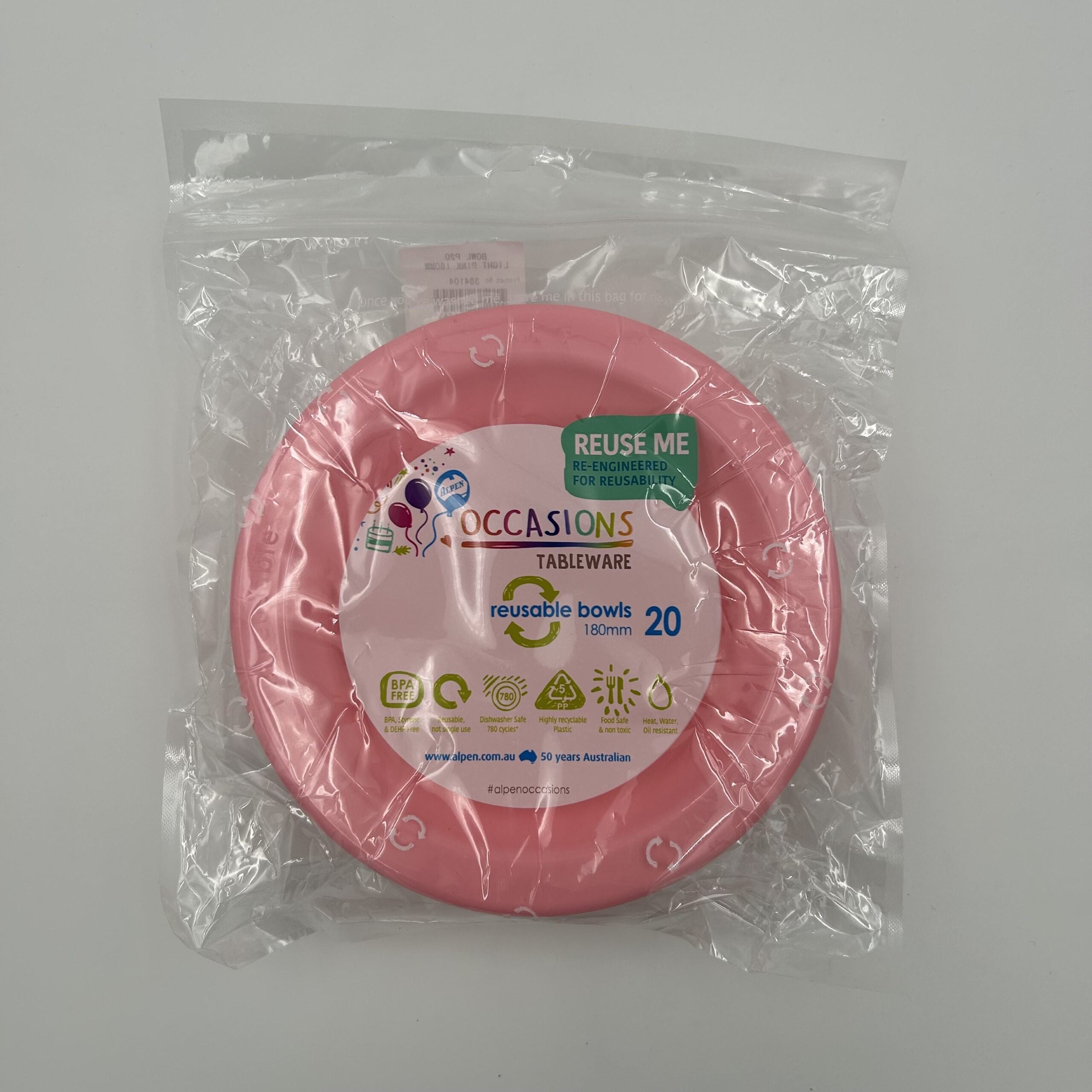 Light Pink Plastic Bowl Pack 20 image 0