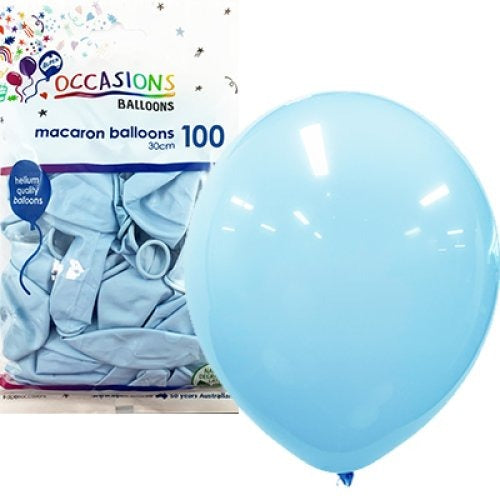 Pastel 30cm Latex Balloons 100pk - Light Blue image 0