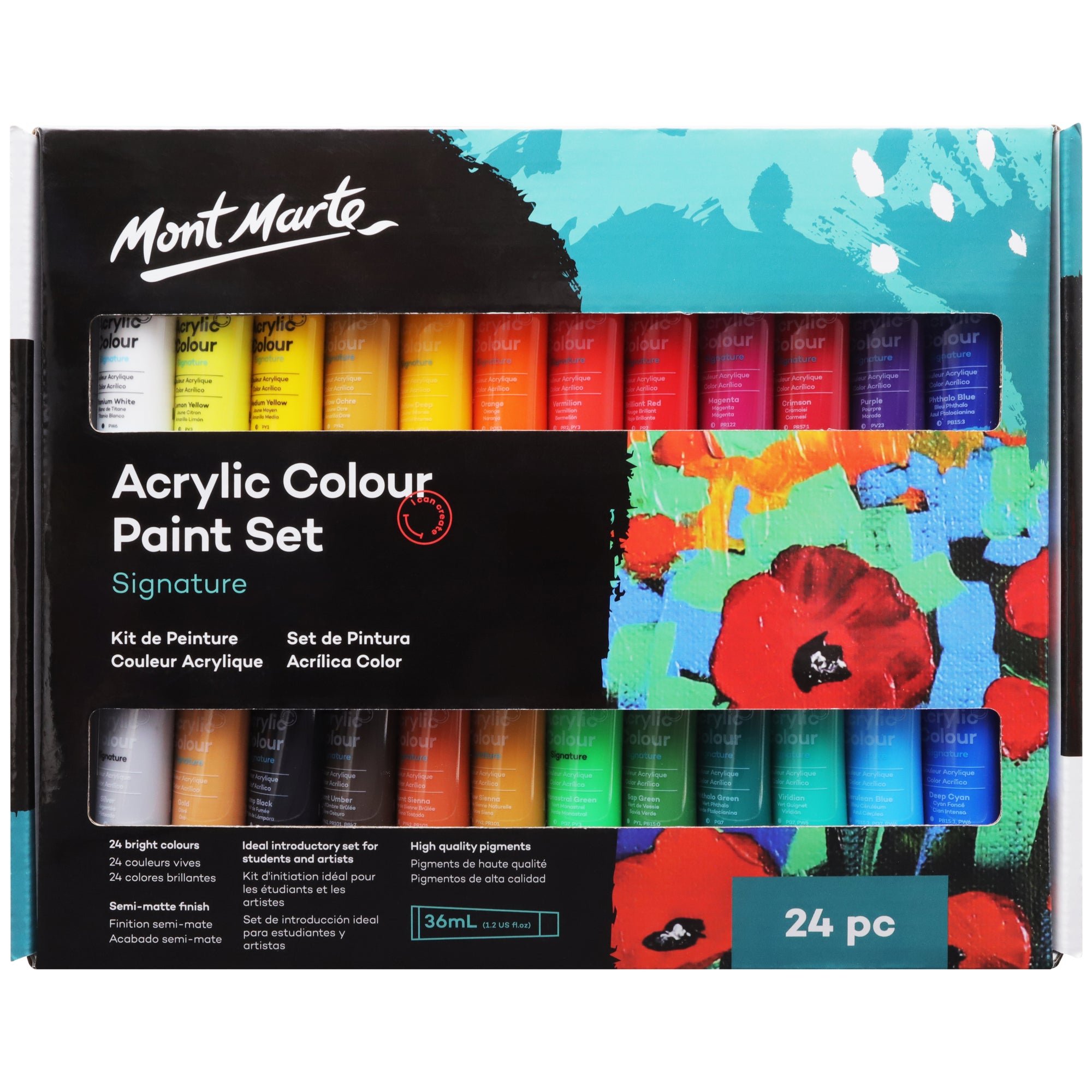 Acrylic Colour Paint Set 24pc x 36ml image 0