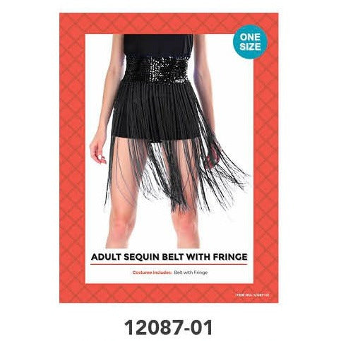 Sequin Belt with Fringing (Black) image 0