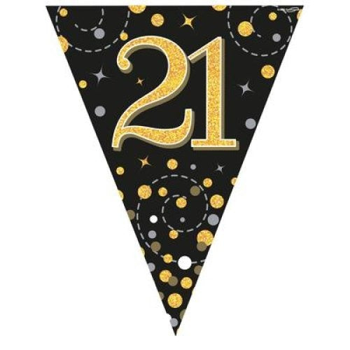 Sparkling Fizz Black & Gold Bunting 3.9m #21 image 0