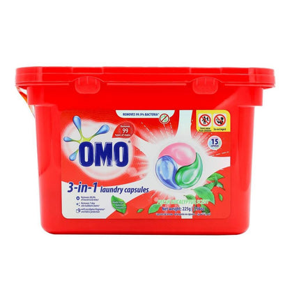 OMO PK15 3 IN 1 LAUNDRY CAPSULES FRESH EUCALYPTUS SCENT