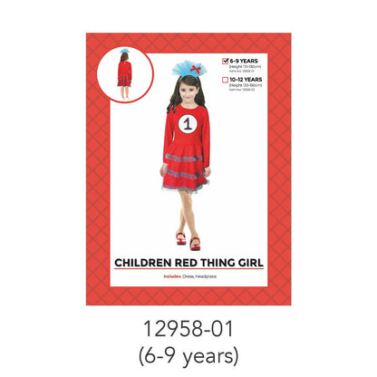 Children Red Thing 1 Girl Costume 6-9 Years image 0