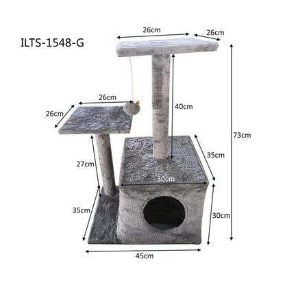 Purrfect Cat Pole 2 Tier 45*35*73cm Grey image 0
