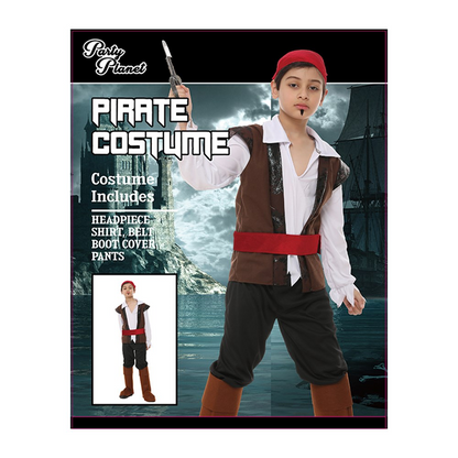 Boys Pirate Kids Costume Large (H: 128cm W: 56cm) image 0