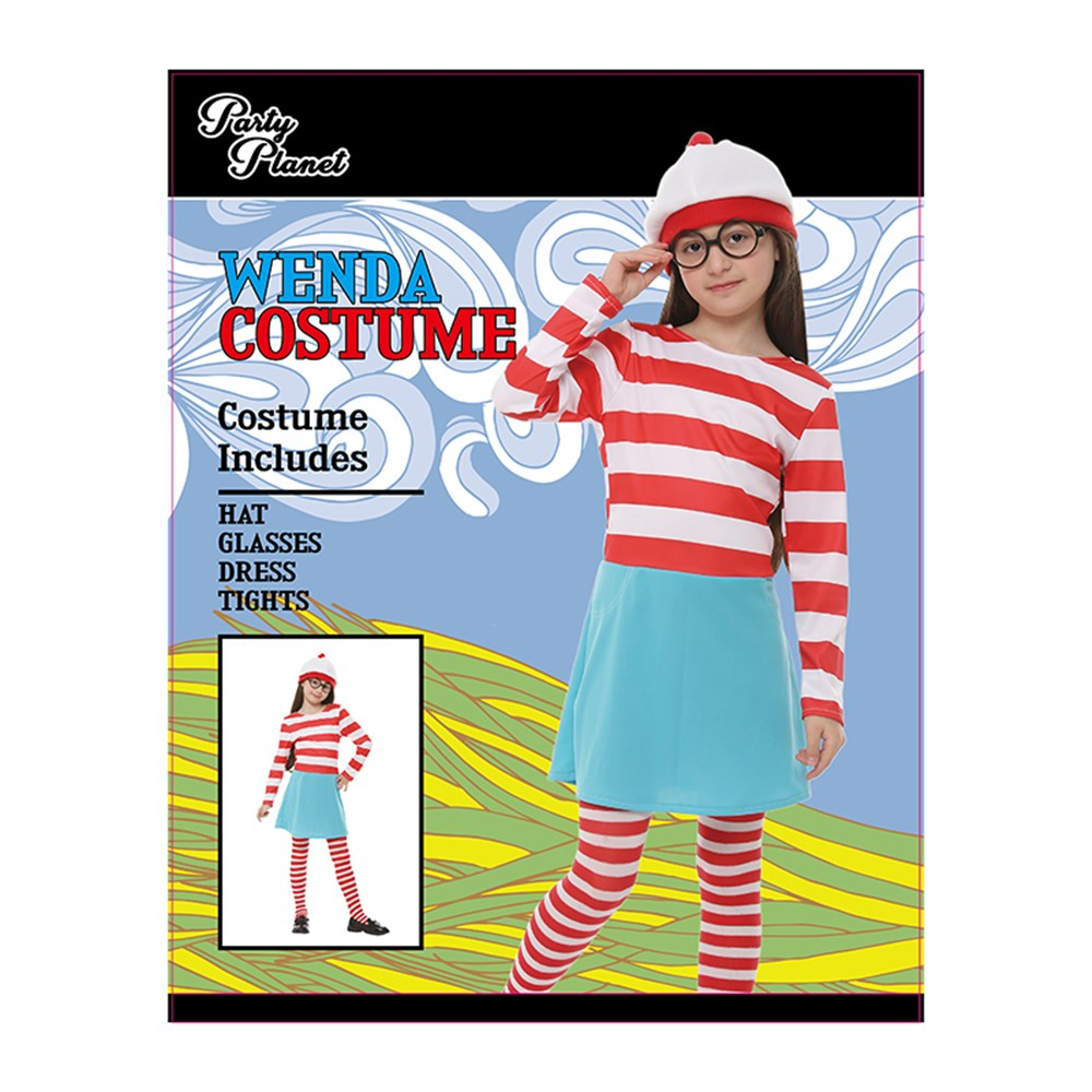 Girls Wally Red and White Striped Kids Costume XLarge (H: 140cm W: 62cm) image 0