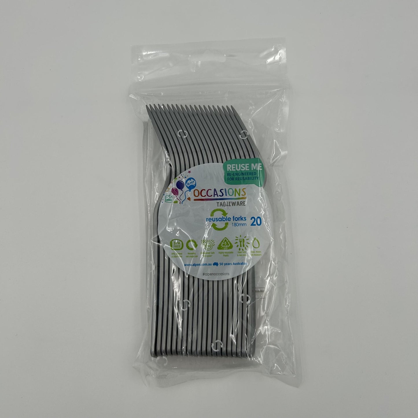Silver Plastic Fork Pack 20 image 0