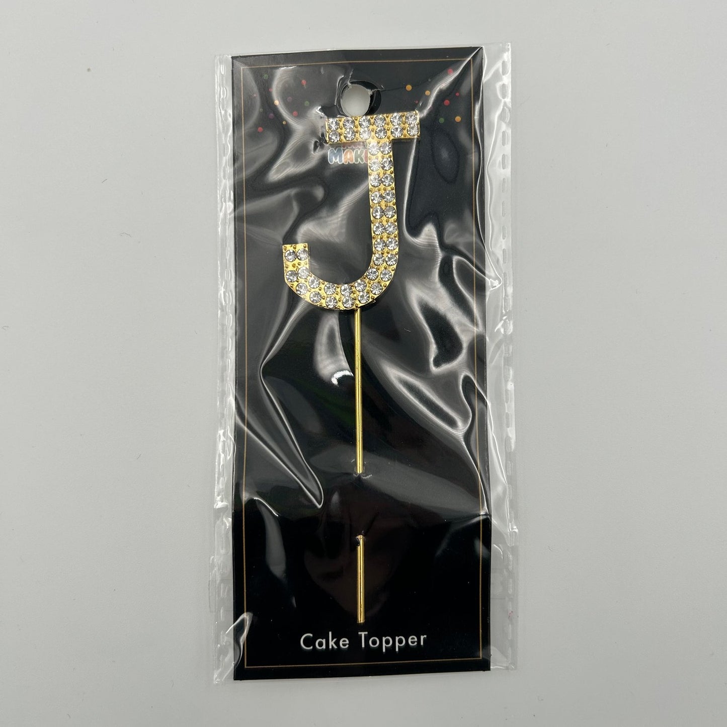 Gold Letter Cake Topper - J image 0
