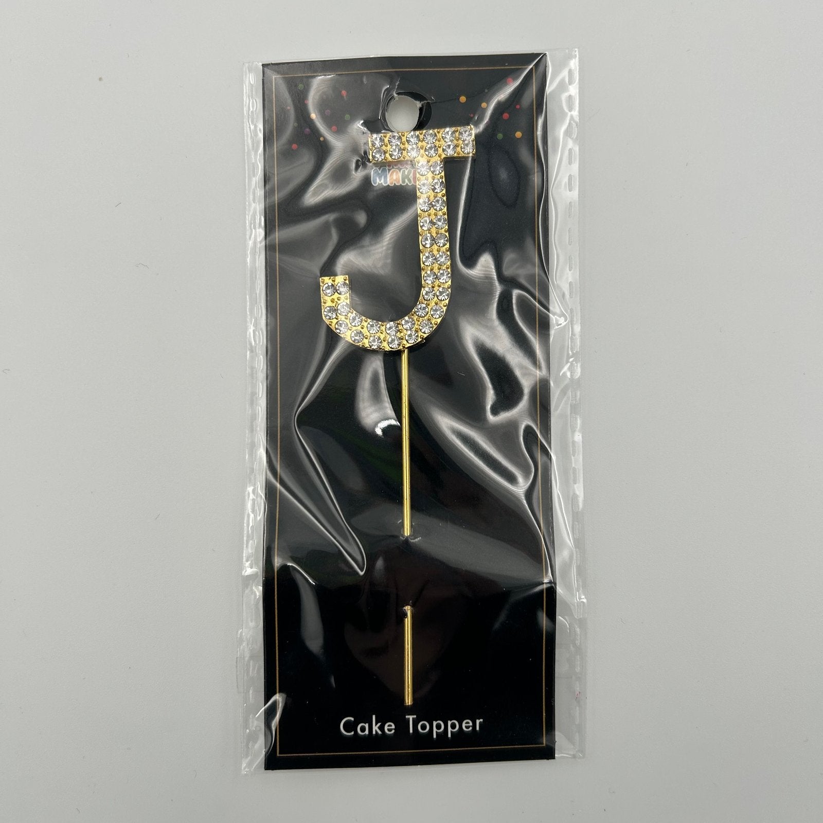 Gold Letter Cake Topper - J image 0