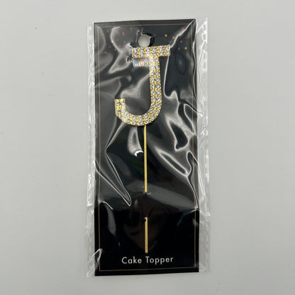 Gold Letter Cake Topper - J image 0
