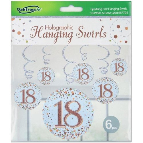 Sparkling Fizz Rose Gold Hanging Swirl #18 Pk6 image 0