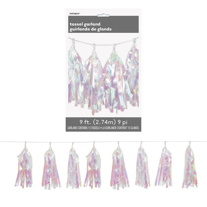 Iridescent Tassel Garland 9Ft