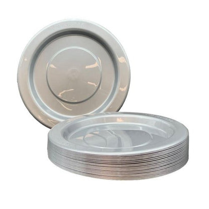 Silver Plastic Lunch Plates Pack 20 image 0