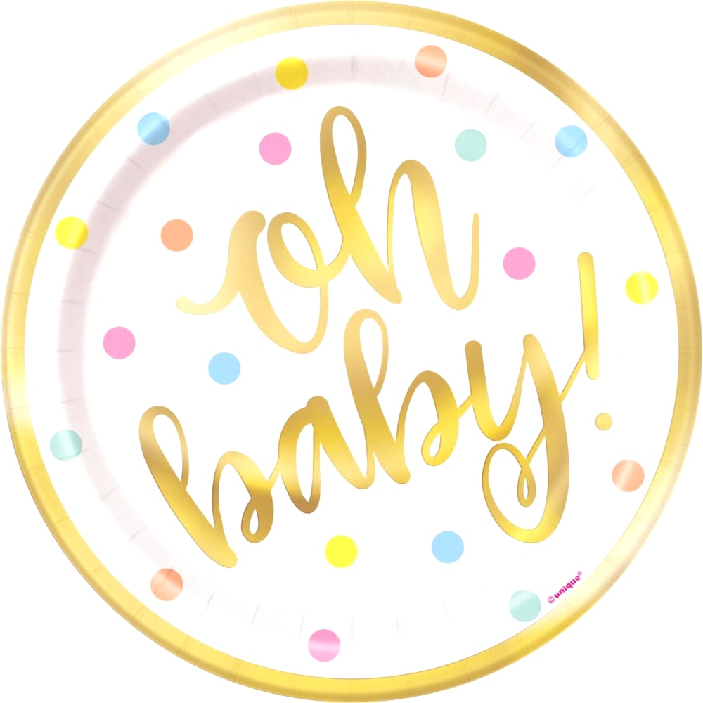 Oh Baby 17cm 8pk Foil Plates