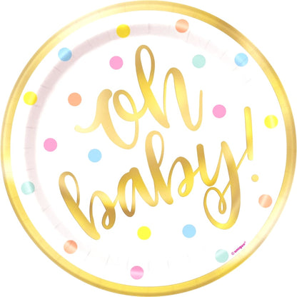 Oh Baby 17cm 8pk Foil Plates
