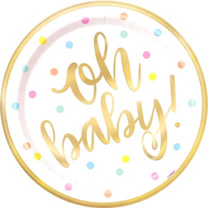 Oh Baby 23cm 8pk Foil Plates