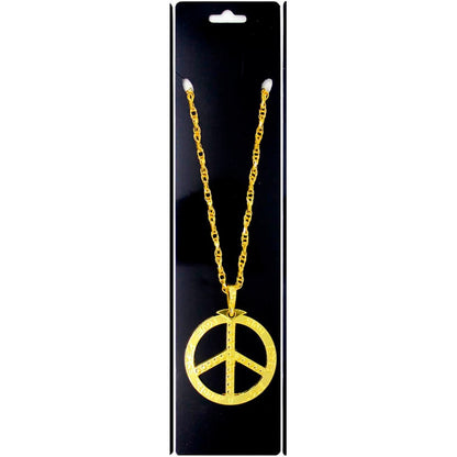 Metal Necklace (Gold Peace Sign) image 0