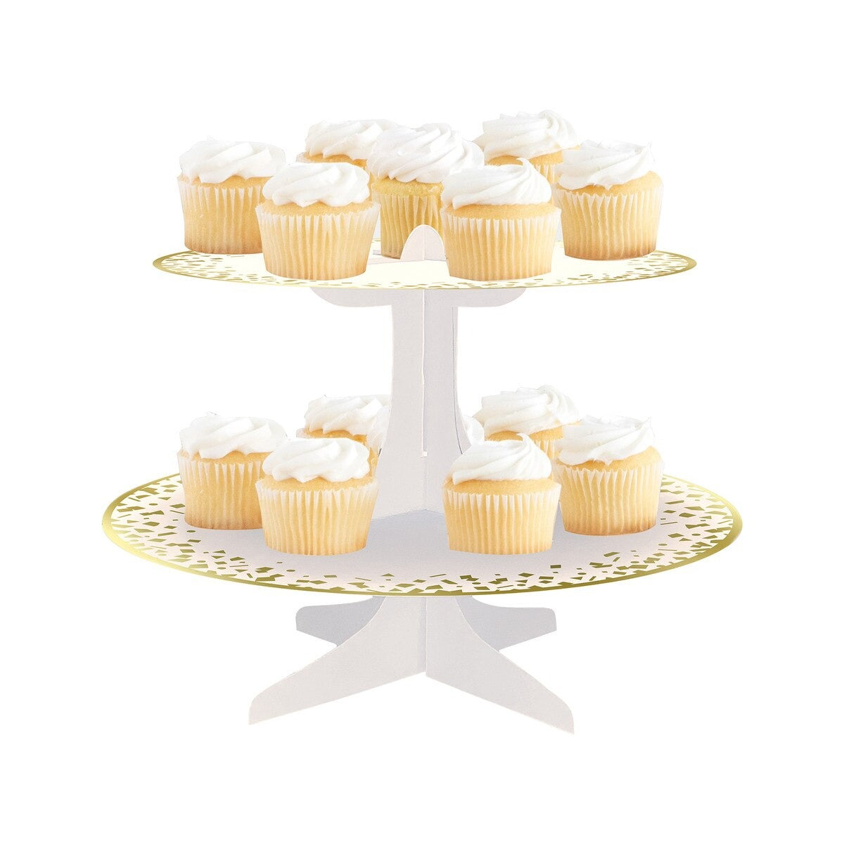 Gold Foil Stamped Cake Stand 40cm