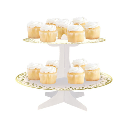 Gold Foil Stamped Cake Stand 40cm
