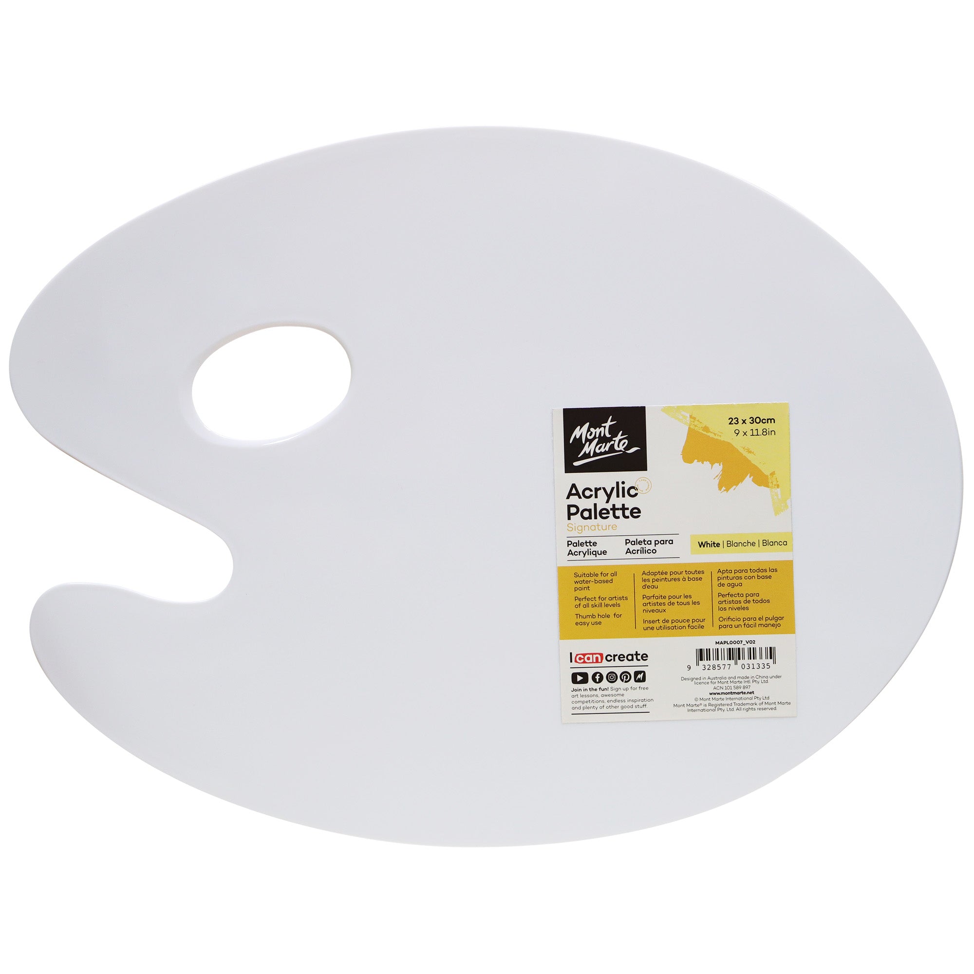 White Acrylic Palette 23x30cm image 0