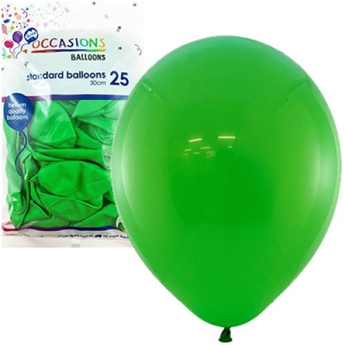 Standard 30cm Latex Balloons 25pk - Emerald Green image 0
