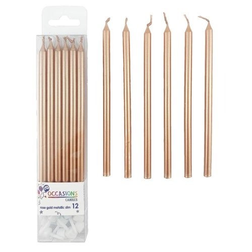 CANDLE SLIM 120MM ROSE GOLD image 0