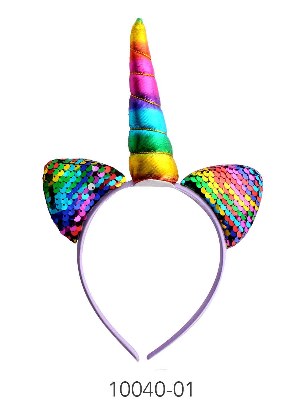 Sequin unicorn headband rainbow image 0