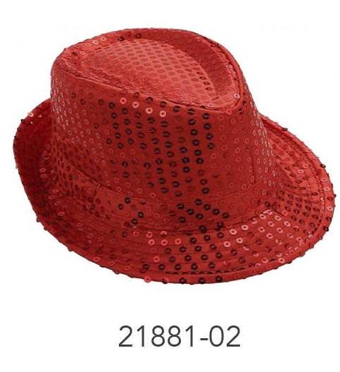Sequin Trilby Hat (Red) image 0