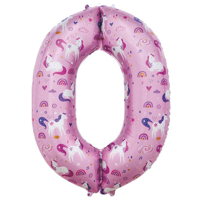 34" NUMERAL FOIL BALLOON - UNICORN #0